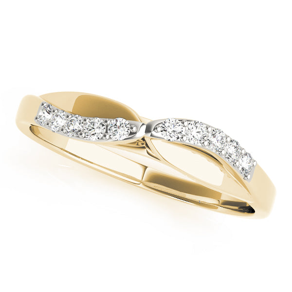 Split Shank Curved Half Eternity Ring in 10K/14K gold and platinum with certified lab-grown or natural diamonds
