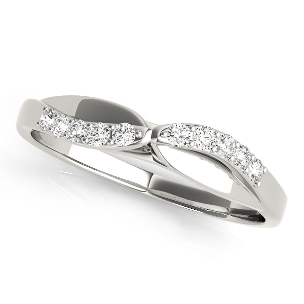 Split Shank Curved Half Eternity Ring in Gold & Platinum