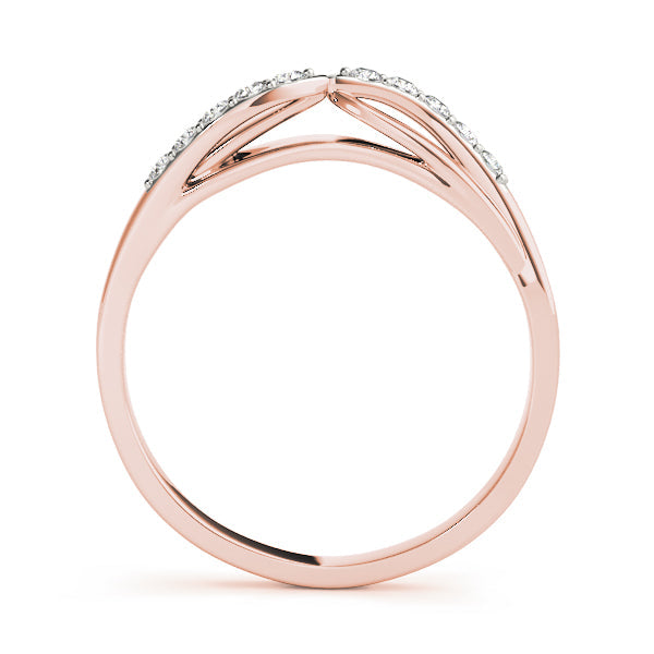 Split Shank Curved Half Eternity Ring in Gold & Platinum