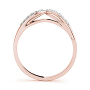 Split Shank Curved Half Eternity Ring in Gold & Platinum