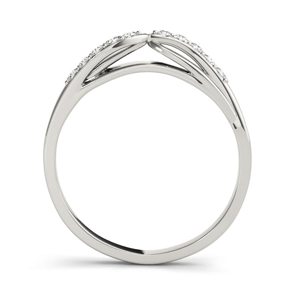 Split Shank Curved Half Eternity Ring in Gold & Platinum
