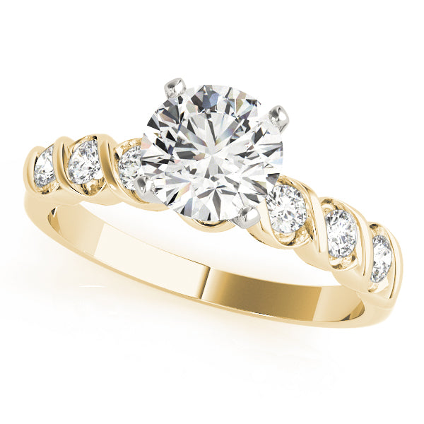 Resplendent Bezel-Set Round Diamond Engagement Ring in 10K/14K gold and platinum with certified lab-grown or natural diamonds