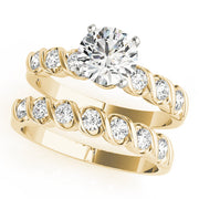 Resplendent Bezel-Set Round Diamond Engagement Ring in 10K/14K gold and platinum with certified lab-grown or natural diamonds