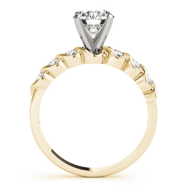 Resplendent Bezel-Set Round Diamond Engagement Ring in 10K/14K gold and platinum with certified lab-grown or natural diamonds