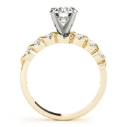 Resplendent Bezel-Set Round Diamond Engagement Ring in 10K/14K gold and platinum with certified lab-grown or natural diamonds