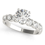 Resplendent Bezel-Set Round Diamond Engagement Ring in 10K/14K gold and platinum with certified lab-grown or natural diamonds