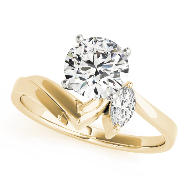 Classic Bypass Marquise Diamond Engagement Ring in 10K/14K gold and platinum with certified lab-grown or natural diamonds