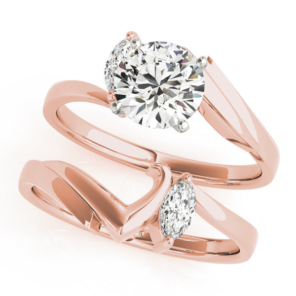 Classic Bypass Marquise Diamond Engagement Ring in 10K/14K gold and platinum with certified lab-grown or natural diamonds