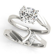 Classic Bypass Marquise Diamond Engagement Ring in 10K/14K gold and platinum with certified lab-grown or natural diamonds