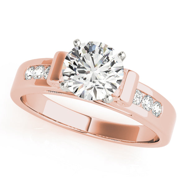 Iconic Channel-Set Round Diamond Engagement Ring in 10K/14K gold and platinum with certified lab-grown or natural diamonds