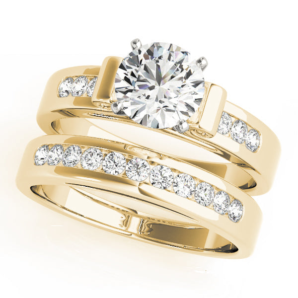 Iconic Channel-Set Round Diamond Engagement Ring in 10K/14K gold and platinum with certified lab-grown or natural diamonds