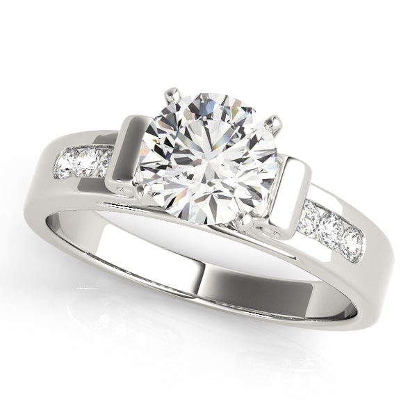 Iconic Channel-Set Round Diamond Engagement Ring in 10K/14K gold and platinum with certified lab-grown or natural diamonds