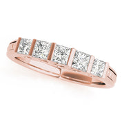 Fancy Princess Half Eternity Ring in Gold & Platinum