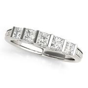 Fancy Princess Half Eternity Ring in Gold & Platinum