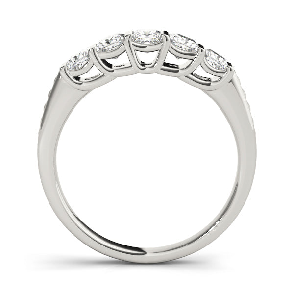 Fancy Princess Half Eternity Ring in Gold & Platinum