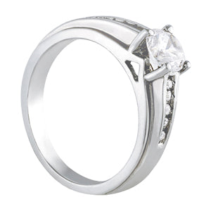 Couture Channel-Set Round Diamond Engagement Ring in 10K/14K gold and platinum with certified lab-grown or natural diamonds
