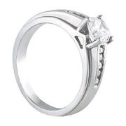 Couture Channel-Set Round Diamond Engagement Ring in 10K/14K gold and platinum with certified lab-grown or natural diamonds