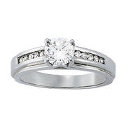 Couture Channel-Set Round Diamond Engagement Ring in 10K/14K gold and platinum with certified lab-grown or natural diamonds