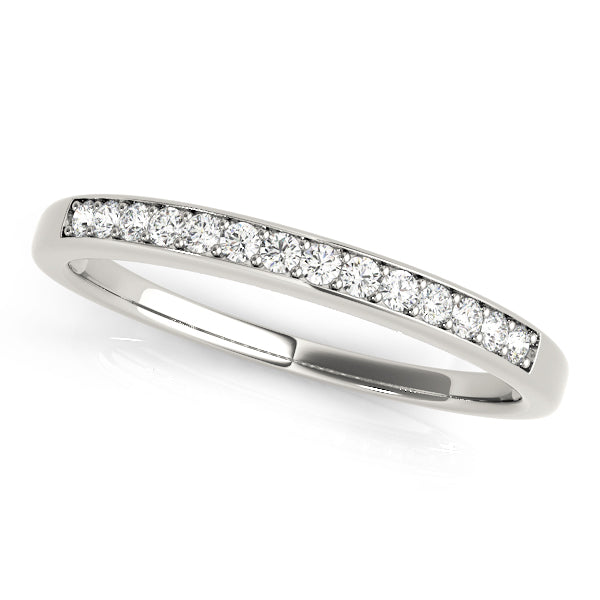 Prong in Channel Half Eternity Ring in Gold & Platinum