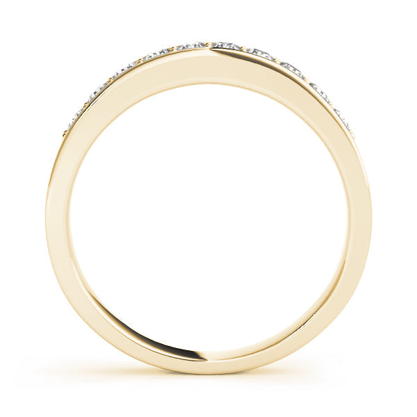 Prong in Channel Half Eternity Ring in Gold & Platinum