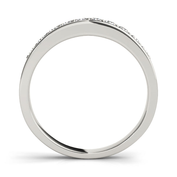 Prong in Channel Half Eternity Ring in Gold & Platinum