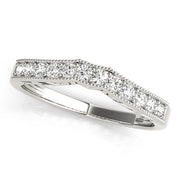 Prong Set Milgrain Curved Half Eternity Ring in Gold & Platinum