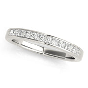 Channel Set Princess Cut Half Eternity Ring in Gold & Platinum
