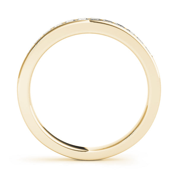 Channel Set Princess Cut Half Eternity Ring in Gold & Platinum
