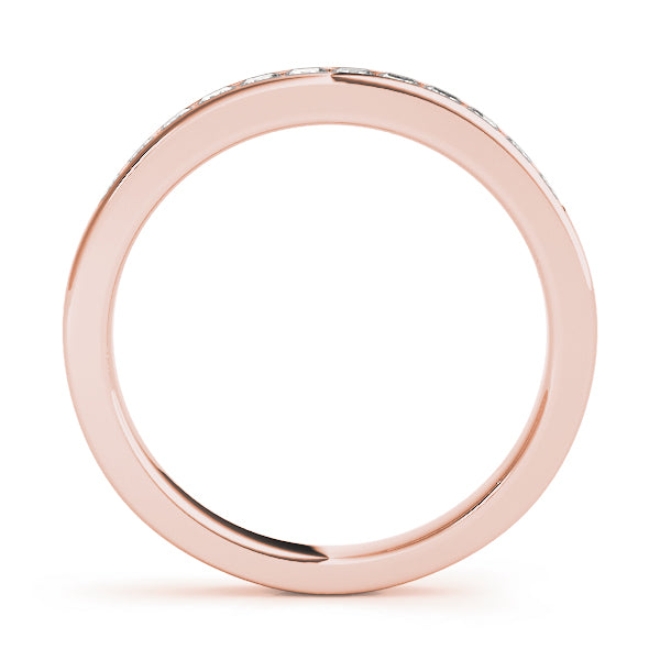 Channel Set Princess Cut Half Eternity Ring in Gold & Platinum