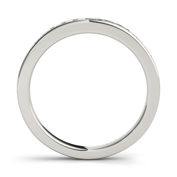 Channel Set Princess Cut Half Eternity Ring in Gold & Platinum