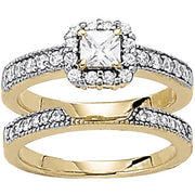 Luxe Halo Princess Diamond Engagement Ring in 10K/14K gold and platinum with certified lab-grown or natural diamonds