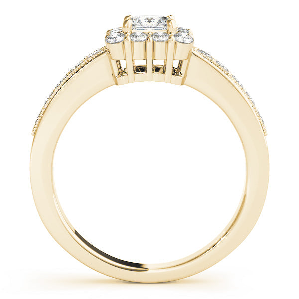 Luxe Halo Princess Diamond Engagement Ring in 10K/14K gold and platinum with certified lab-grown or natural diamonds