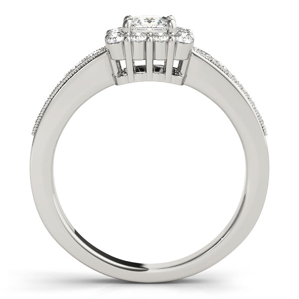 Luxe Halo Princess Diamond Engagement Ring in 10K/14K gold and platinum with certified lab-grown or natural diamonds
