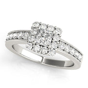 Luxe Halo Princess Diamond Engagement Ring in 10K/14K gold and platinum with certified lab-grown or natural diamonds