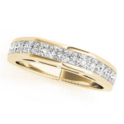 Fancy Princess Half Eternity Ring in 10K/14K gold and platinum with certified lab-grown or natural diamonds