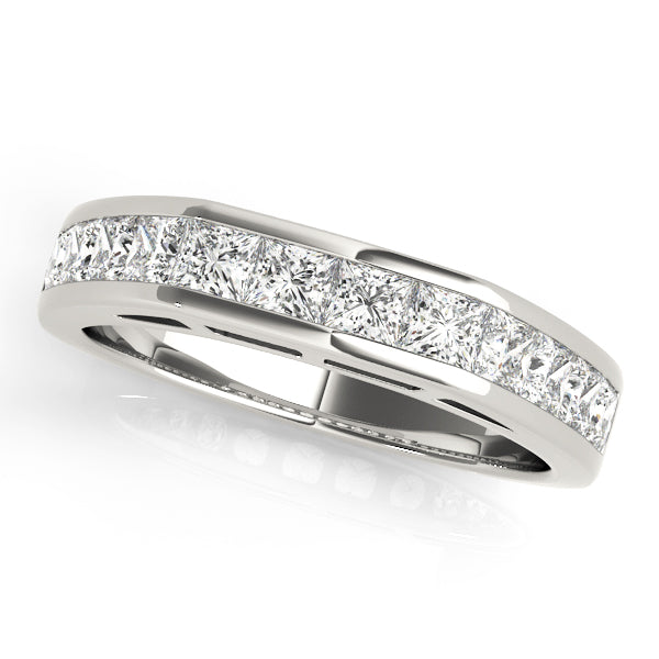 Fancy Princess Half Eternity Ring in Gold & Platinum