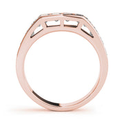 Fancy Princess Half Eternity Ring in Gold & Platinum