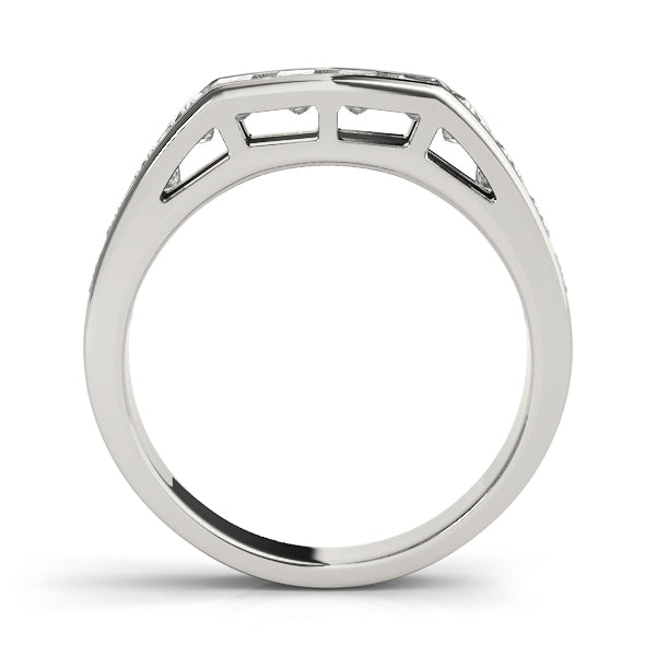Fancy Princess Half Eternity Ring in Gold & Platinum
