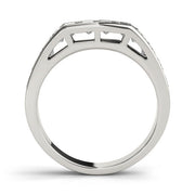 Fancy Princess Half Eternity Ring in Gold & Platinum