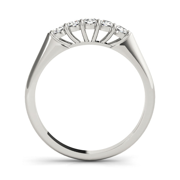Prong Set Half Eternity Ring in Gold & Platinum
