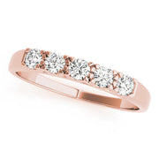 U-Prong Round Half Eternity Ring in Gold & Platinum