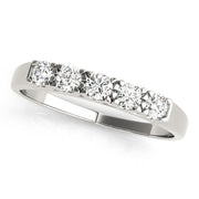 U-Prong Round Half Eternity Ring in Gold & Platinum
