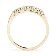 U-Prong Round Half Eternity Ring in Gold & Platinum