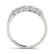 U-Prong Round Half Eternity Ring in Gold & Platinum