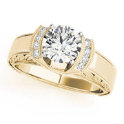 Radiant Remounts Round Diamond Engagement Ring in 10K/14K gold and platinum with certified lab-grown or natural diamonds