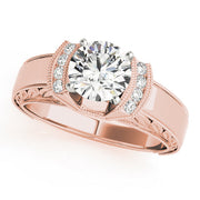 Radiant Remounts Round Diamond Engagement Ring in 10K/14K gold and platinum with certified lab-grown or natural diamonds