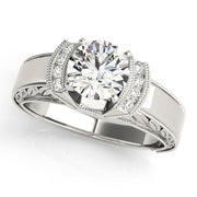 Radiant Remounts Round Diamond Engagement Ring in 10K/14K gold and platinum with certified lab-grown or natural diamonds