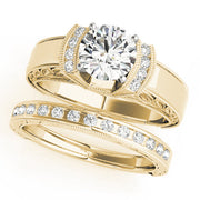 Radiant Remounts Round Diamond Engagement Ring in 10K/14K gold and platinum with certified lab-grown or natural diamonds