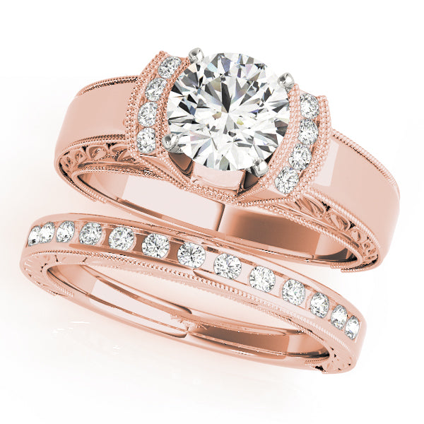 Radiant Remounts Round Diamond Engagement Ring in 10K/14K gold and platinum with certified lab-grown or natural diamonds