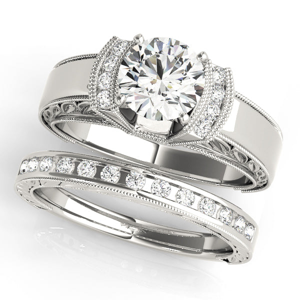 Radiant Remounts Round Diamond Engagement Ring in 10K/14K gold and platinum with certified lab-grown or natural diamonds